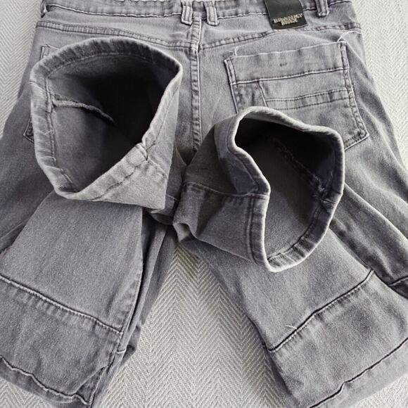 Franky Max Jeans Men's W36 L30 Tapered Gray Wash Moto Biker Reinforcement Denim - Picture 9 of 16